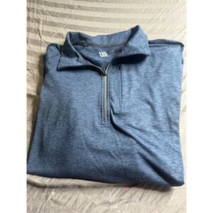 VRST Mens Quarter Zip Pullover Blue Heather Athletic Training Top Large RN104141